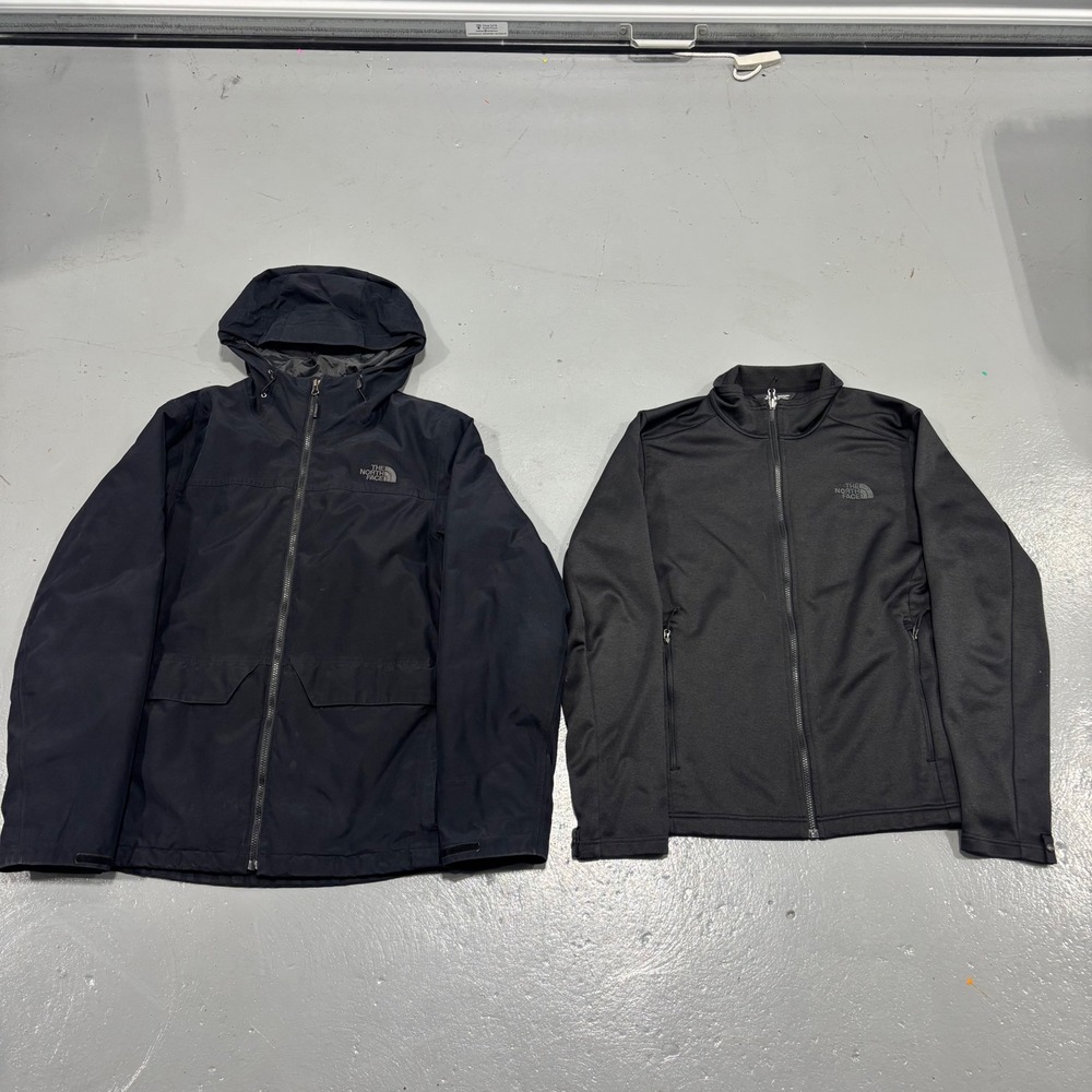 The North Face Mens 2-in-1 Triclimate Jacket Black Shell Fleece Liner Medium